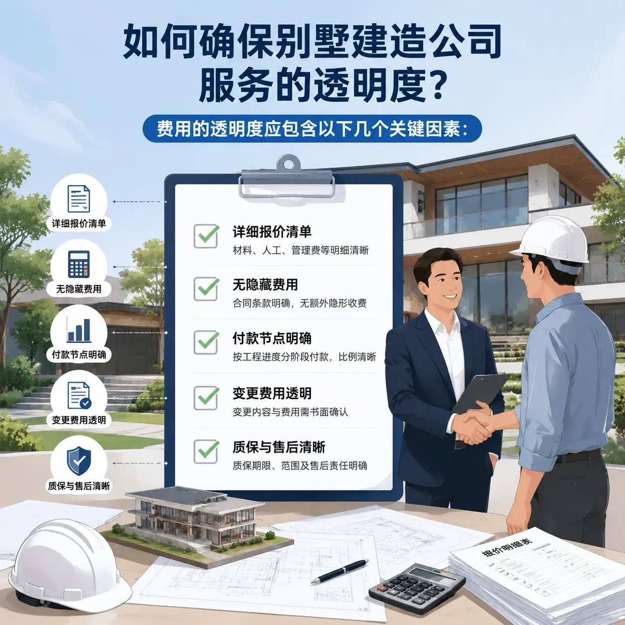 在 钟山 如何确保别墅建造公司服务的透明度？