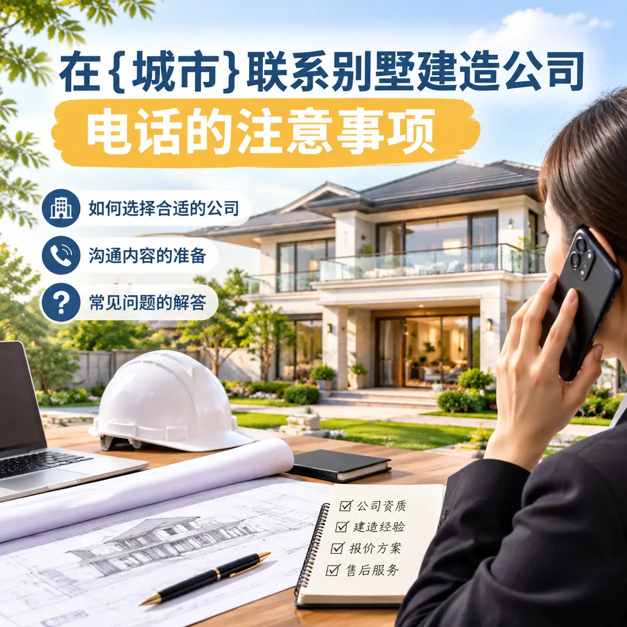 在钟山联系别墅建造公司电话的注意事项